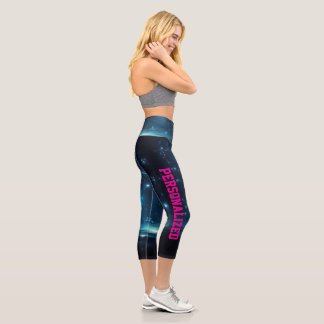 Leggings Capri medias de Navidad personalizadas Capris de cintura