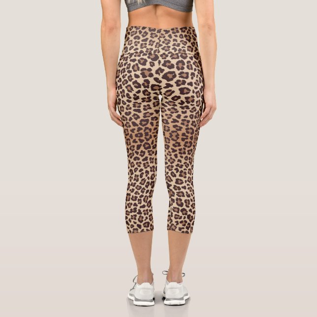 Leggings Capri Medias estampadas con estampado de leopardo salvaj (Reverso )
