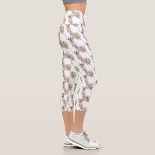 Leggings Capri Medias Florales de Jirafa