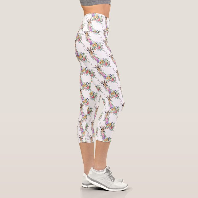 Leggings Capri Medias Florales de Jirafa (Derecha)