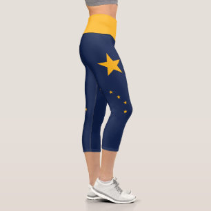 Leggings Capri Medias Largas Capri de la Bandera del Estado de Al