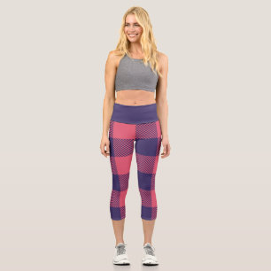 Leggings Capri Medias largas Capri Rosa Magenta Índigo Cuadros