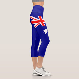 Leggings Capri Medias Patrióticas Australianas con Bandera