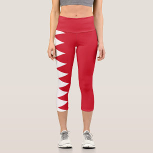 Leggings Capri Medias Patrióticas de la Bandera de Bahrein Capri