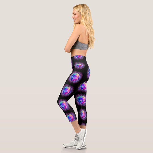 Leggings Capri Meditación psicodélica de Alien (Izquierda)