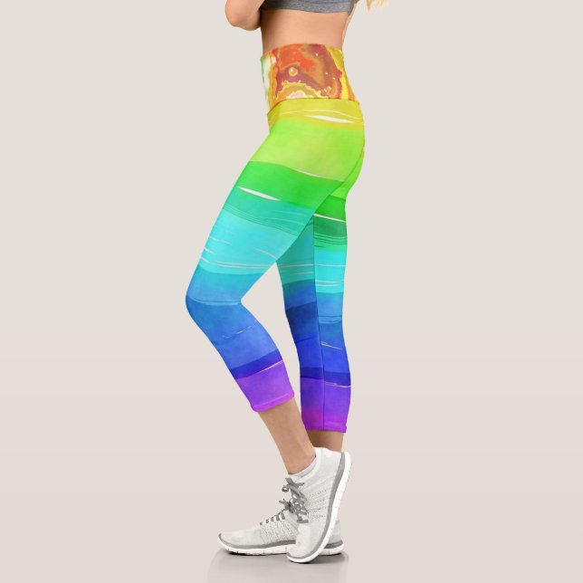 Leggings Capri Mejor Arcoiris Y Acuarela (Izquierda)