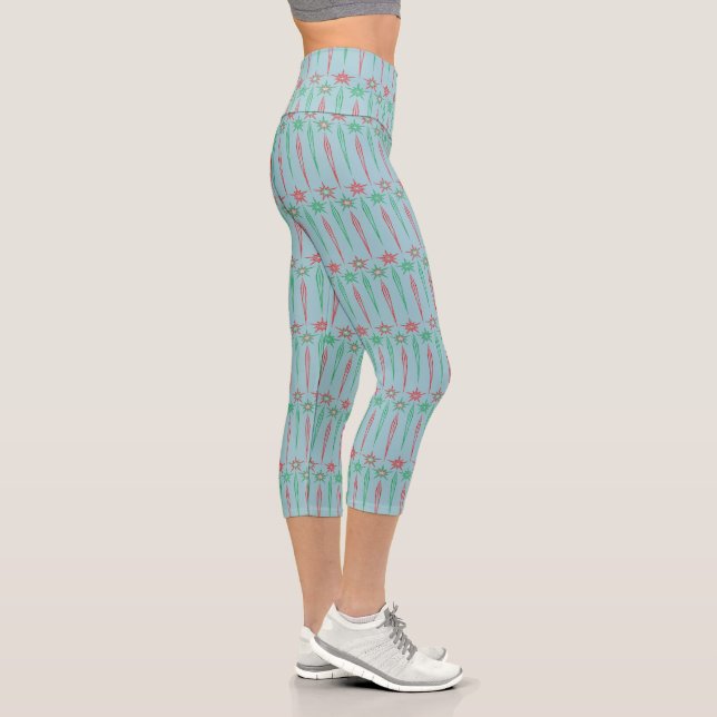 Leggings Capri Mid Mod Icicles Alto De Piernas Capri Deshuesadas (Derecha)