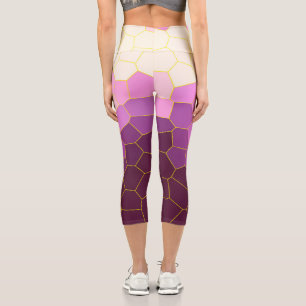 Leggings Capri Minimalismo abstracto Art Púrpura Células blancas