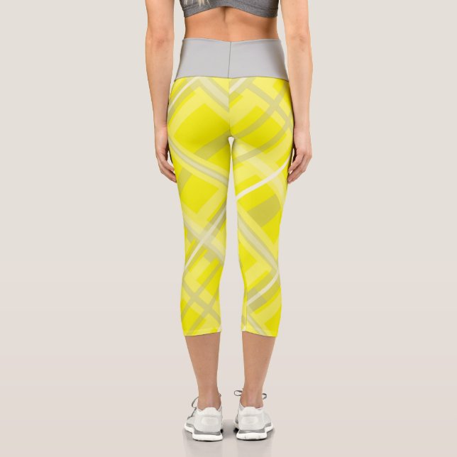 Leggings Capri Minimalismo abstracto arte gris amarillo Capri bla (Reverso )