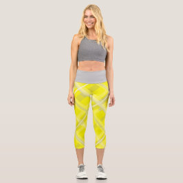 Leggings Capri Minimalismo abstracto arte gris amarillo Capri bla