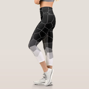 Leggings Capri Minimalismo Resumen Art Gray White Cells Capri