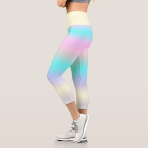 Leggings Capri Minimalismo Resumen Arte Pastel rosa turquesa
