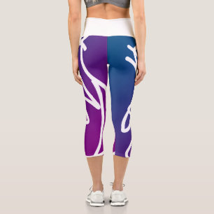 Leggings Capri Minimalismo Resumen Arte Púrpura Y Pierna Capri Bl