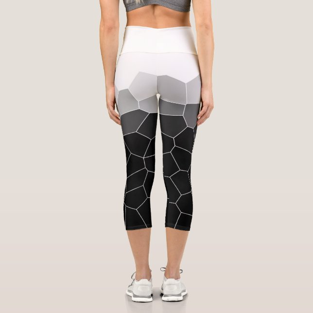 Leggings Capri Minimalismo Resumen de las células blancas grises  (Reverso )
