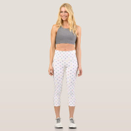 Leggings Capri Minimalist Soft Pastel Heart Pattern