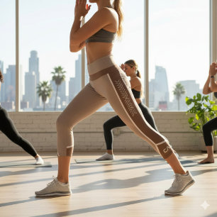 Leggings Capri Mocha holística mousse estribos geométricos Monogr