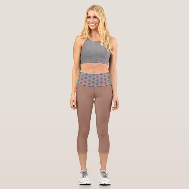Leggings Capri mocha mousse y polkadot (Anverso)