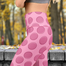 Leggings Capri Moda Carnación Pink Polka Dot Pattern Yoga