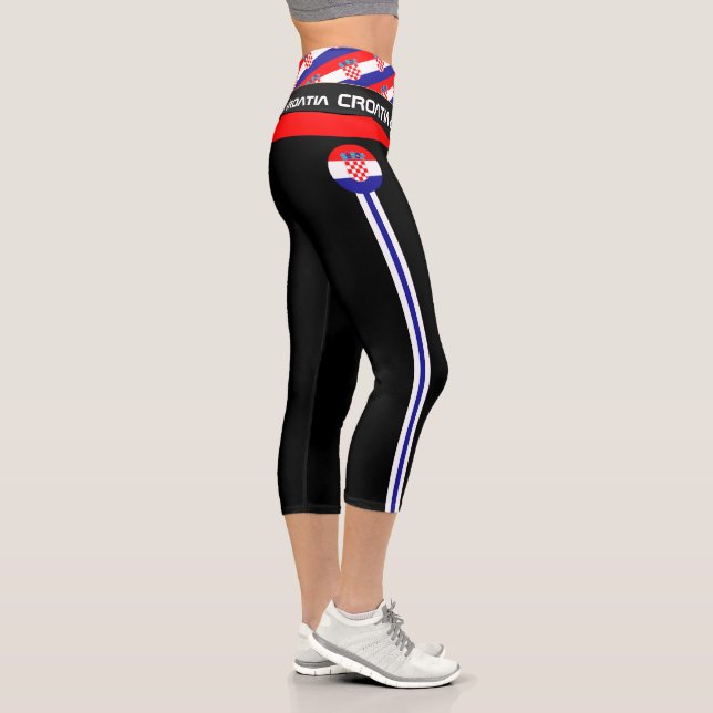 Leggings Capri Moda Croacia y Bandera Croata, Fitness Capri Leg (Derecha)