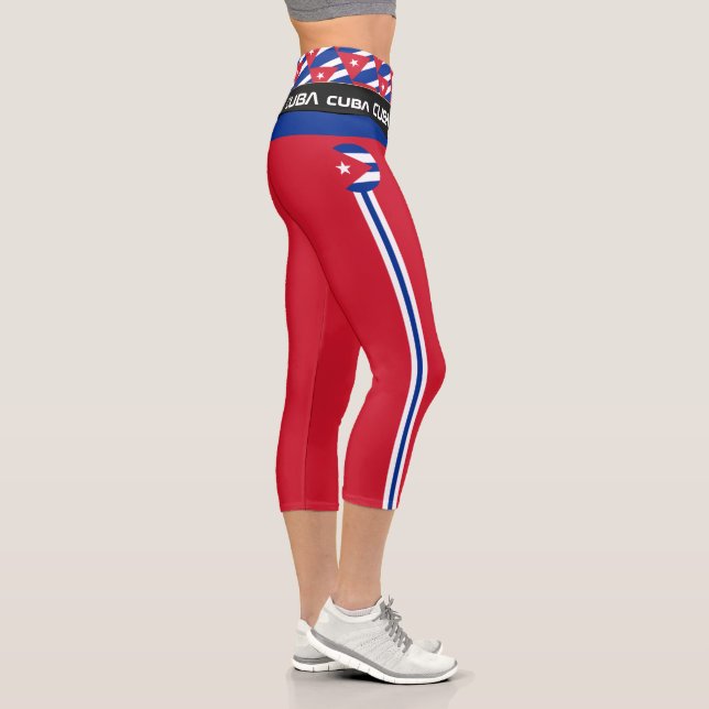 Leggings Capri Moda Cuba y Bandera Cubana, Fitness, Deportes  (Derecha)