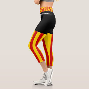 Leggings Capri Moda de bandera catalana, deportes/fitness
