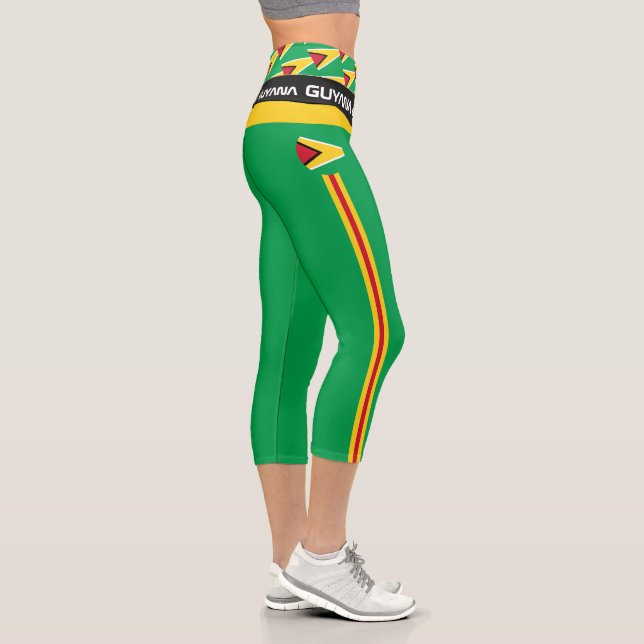 Leggings Capri Moda de bandera de Guyana, fitness, capitán de dep (Derecha)