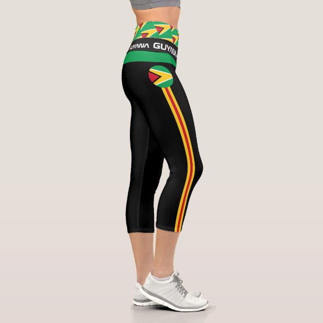Leggings Capri Moda de bandera de Guyana, fitness, deportes (Derecha)