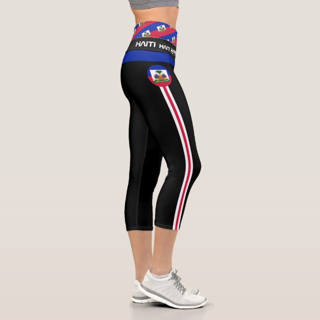 Leggings Capri Moda de bandera haitiana, fitness, deportes (Derecha)