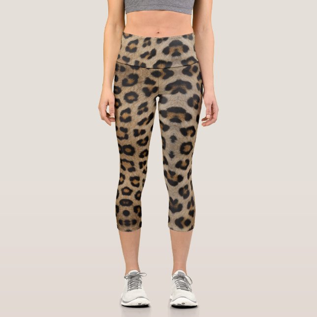 Leggings Capri Moda de impresión de animales de piel de leopardo, (Anverso)