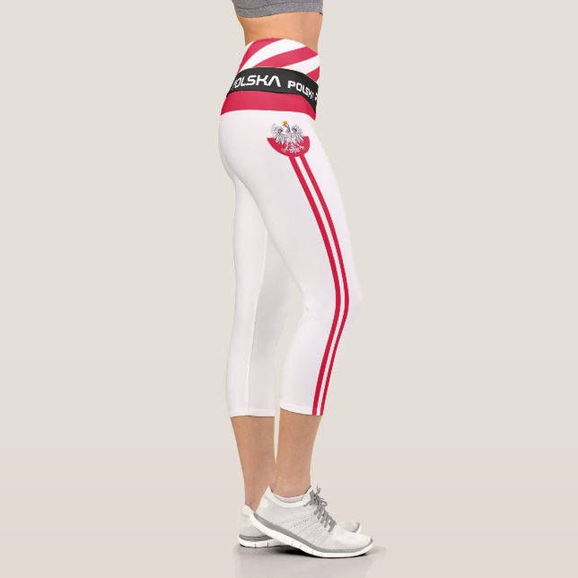 Leggings Capri Moda de Polonia y Bandera polaca, fitness, deporte (Derecha)