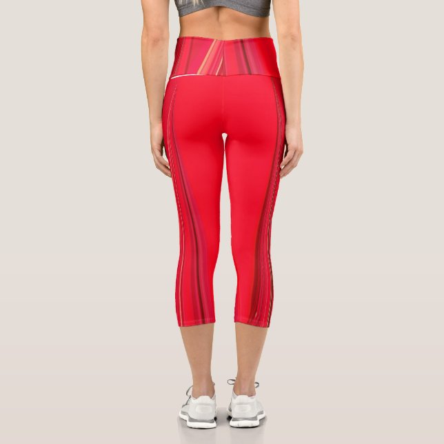 Leggings Capri Moda de verano rojo asombrosa (Reverso )