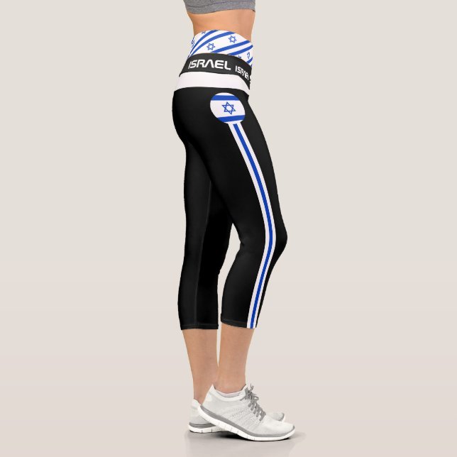 Leggings Capri Moda, fitness, deporte, bandera de Israel  (Derecha)