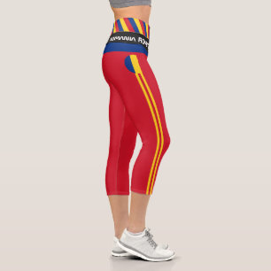 Leggings Capri Moda, fitness, deporte, bandera rumana 