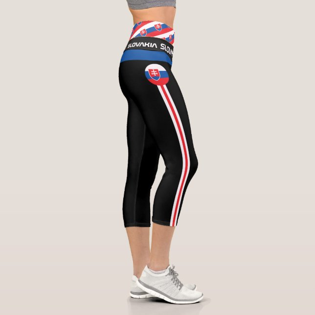 Leggings Capri Moda, fitness, deportes, bandera de Eslovaquia  (Derecha)