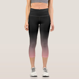 Leggings Capri Moda Gradiente rosa y negro oscuro