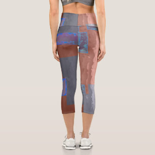 Leggings Capri Moda Gris Moderno Patrón Elegante Artsy