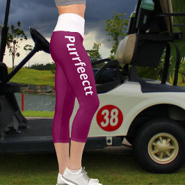 Leggings Capri Moda Minimalista personalizada Wine White Name Yog