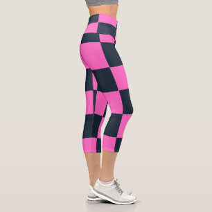 Leggings Capri Moda moderna azul negro y rosado