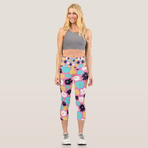 Leggings Capri Moda moderna rosa floral