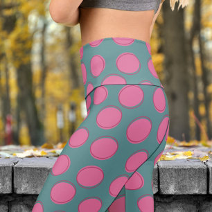 Leggings Capri Moda Slate Gray Polka Dot Pattern Yoga
