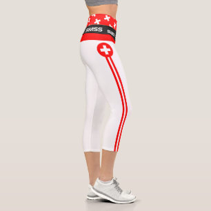 Leggings Capri Moda Suiza y Bandera Suiza, Fitness, Deportes 