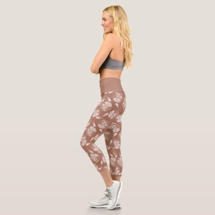 Leggings Capri Moda trendy negrita mocha dahlia marrón