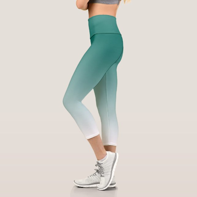 Leggings Capri Moderna elegancia Verde azulada verde azul mujeres (Izquierda)