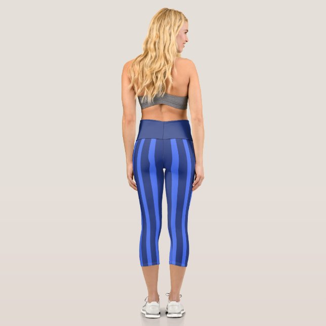 Leggings Capri Moderna Marina simple azul nombre de dos franjas d (Reverso)