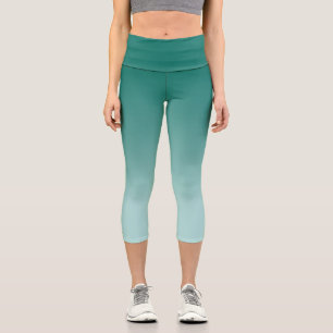 Leggings Capri Moderna y elegante plantilla Mujeres Verde azulada