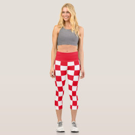 Leggings Capri Moderno control geométrico rojo croata