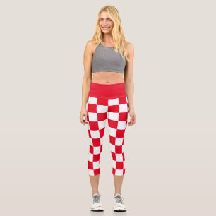 Leggings Capri Moderno control geométrico rojo croata