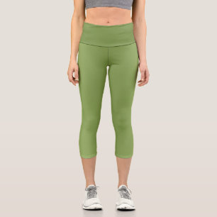Leggings Capri Moderno lindo Gradiente verde sólido Patrón de ond