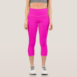Leggings Capri Moderno rosa caliente brillante<br><div class="desc">Siempre de moda color sólido rosa caliente.</div>