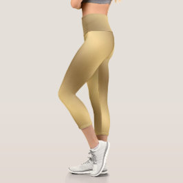 Leggings Capri Moderno y elegante oro ómbre metálico sólido